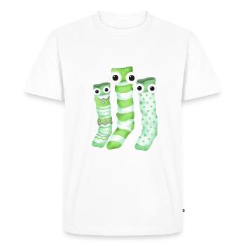 Chaussettes, Chaussette Famille, Famille, Trio - T-shirt Premium bio Homme - blanc - Devant - Nico (187cm)