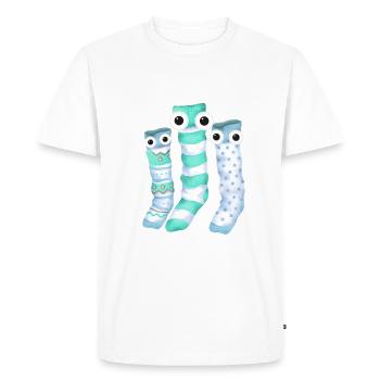 Chaussettes, Chaussette Famille, Famille, Trio - T-shirt Premium bio Homme - blanc - Devant - Nico (187cm)