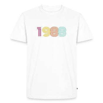 1988 VINTAGE - T-shirt Premium bio Homme - blanc - Devant - Nico (187cm)