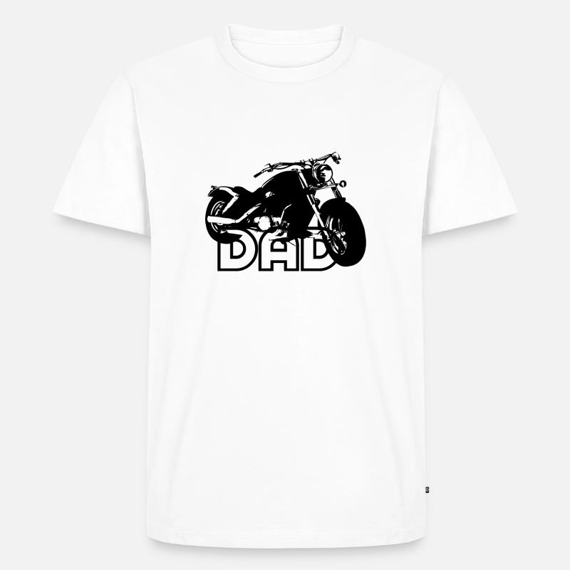 Biker DAD Black Motorcycle - Männer Premium Bio T-Shirt - Weiß