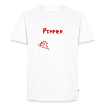 Pompier à la retraite, cadeau retraité du feu - T-shirt Premium bio Homme - blanc - Devant - Nico (187cm)