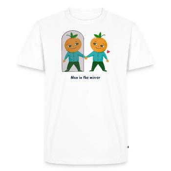 L’homme dans le miroir - T-shirt Premium bio Homme - blanc - Devant - Nico (187cm)