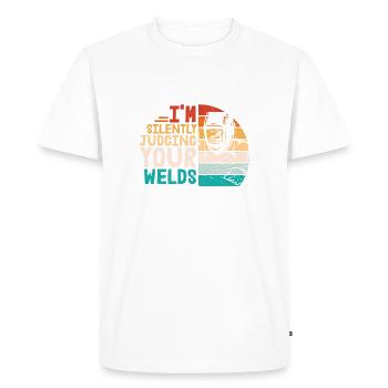 Welder Occupation Heat Steel Gas WIG MAG Welding - Men's Premium Organic T-Shirt - white - Front - Nico (187cm)