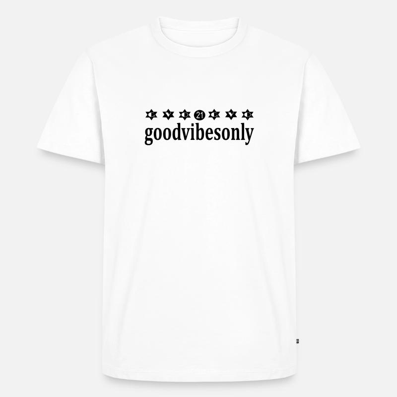 Good vibes only - Männer Premium Bio T-Shirt - Weiß