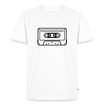 Cassette Tape Retro Vintage Mixtape icon logo - Men's Premium Organic T-Shirt - white - Front - Nico (187cm)