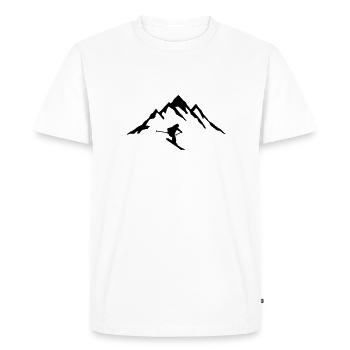 Ski, Skier & Mountain - Men's Premium Organic T-Shirt - white - Front - Nico (187cm)