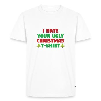 Chemise de Noël laide Dîner de Noël - T-shirt Premium bio Homme - blanc - Devant - Nico (187cm)