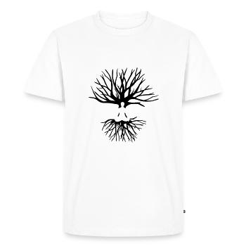 Yoga Meditation, Tree and Roots - Men's Premium Organic T-Shirt - white - Front - Nico (187cm)
