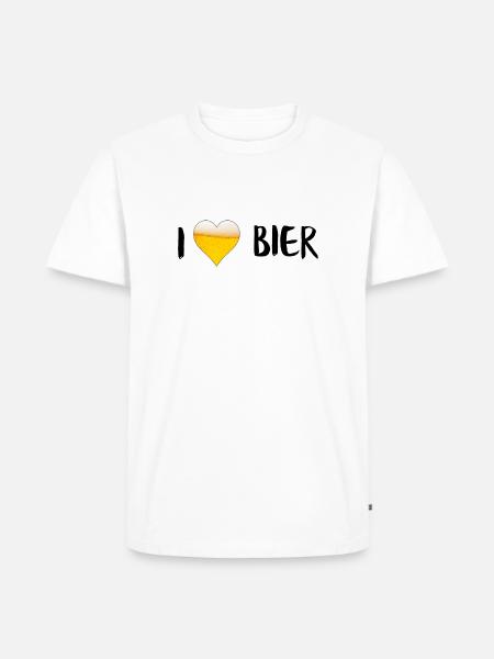 Bierliebe - Männer Premium Bio T-Shirt - Weiß