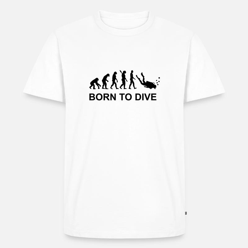 Evolution Tauchen - Männer Premium Bio T-Shirt - Weiß