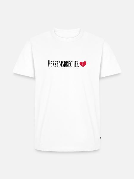 Herzensbrecher - Männer Premium Bio T-Shirt - Weiß