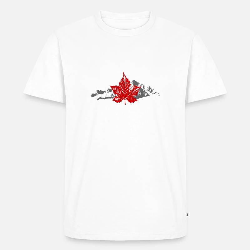 Canada - Maple Leaf & Mountain - Männer Premium Bio T-Shirt - Weiß