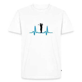 Golf, Golfer and Heartbeat - T-shirt Premium bio Homme - blanc - Devant - Nico (187cm)