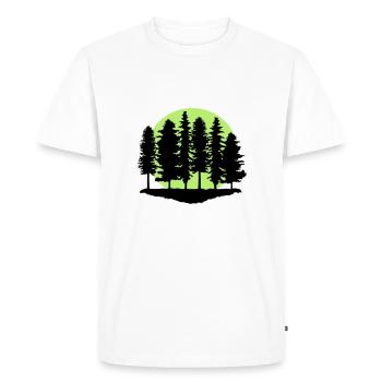 Forest and Full Moon, Trees - Forêt - T-shirt Premium bio Homme - blanc - Devant - Nico (187cm)