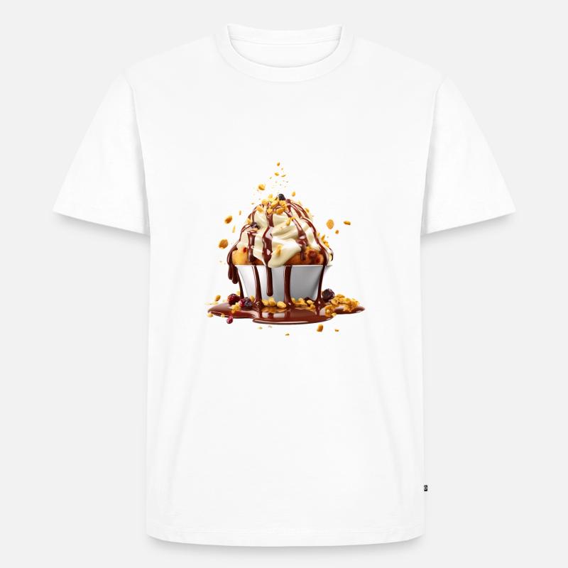 Eisbecher - Männer Premium Bio T-Shirt - Weiß