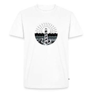 Phare mer océan maritime - T-shirt Premium bio Homme - blanc - Devant - Nico (187cm)