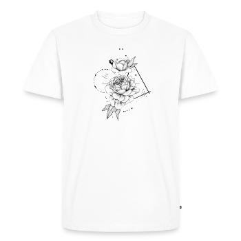 rose géométrique - T-shirt Premium bio Homme - blanc - Devant - Nico (187cm)