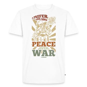 I prefer peace and love - Men's Premium Organic T-Shirt - white - Front - Nico (187cm)