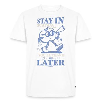 Aller à l’école - T-shirt Premium bio Homme - blanc - Devant - Nico (187cm)