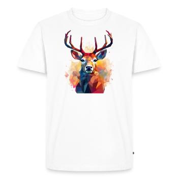 Deer head in low polygon style - Men's Premium Organic T-Shirt - white - Front - Nico (187cm)