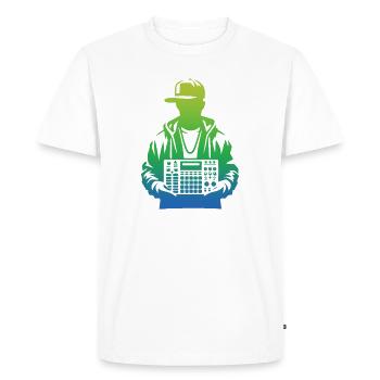 Beatmaker Holding Sampler (Vert) - T-shirt Premium bio Homme - blanc - Devant - Nico (187cm)