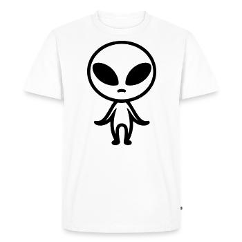 alien - Men's Premium Organic T-Shirt - white - Front - Nico (187cm)