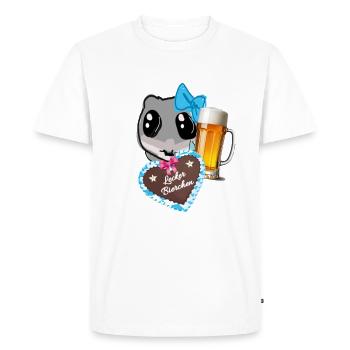 Beer, illustration, gingerbread heart, delicious beer - Men's Premium Organic T-Shirt - white - Front - Nico (187cm)