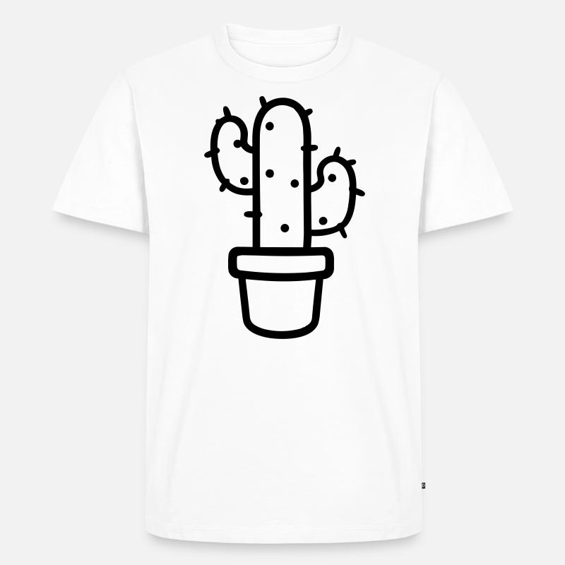Kaktus - Männer Premium Bio T-Shirt - Weiß