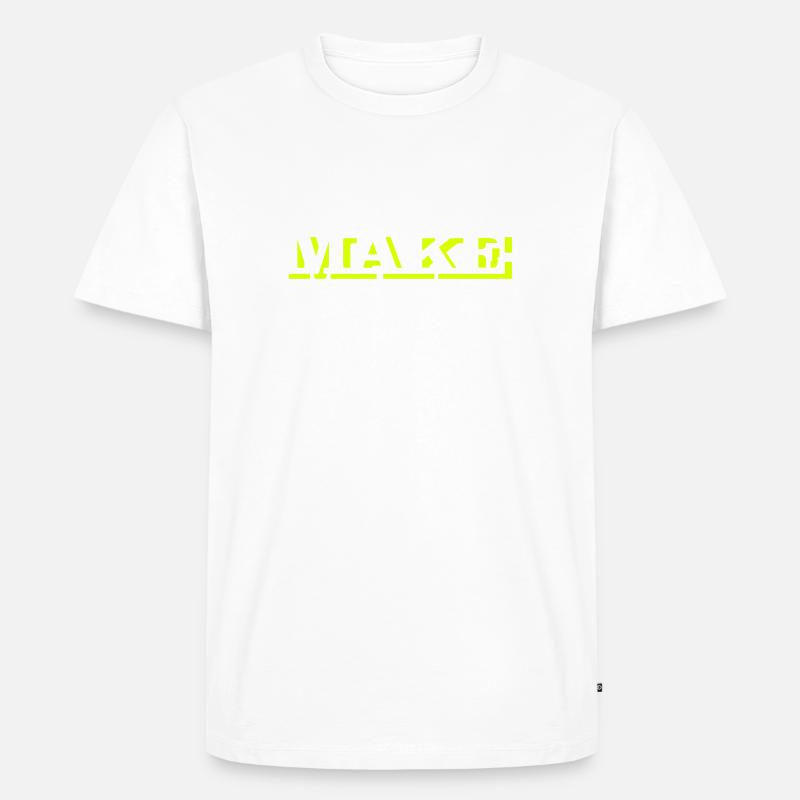 make (1c) - Männer Premium Bio T-Shirt - Weiß
