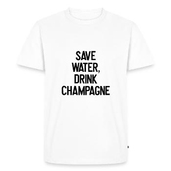 Save Water, Drink Proverbe - T-shirt Premium bio Homme - blanc - Devant - Nico (187cm)