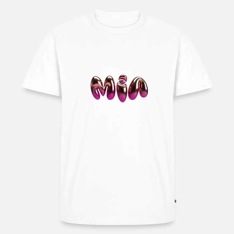 mia,ballon,metallic,3d,ballon,3d schrift,metallic - Männer Premium Bio T-Shirt - Weiß
