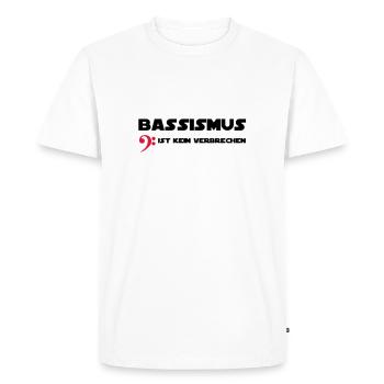 Bassismus n'est pas un crime, clef basse bass - T-shirt Premium bio Homme - blanc - Devant - Nico (187cm)