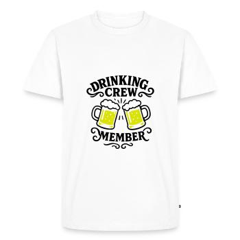 Drinking Crew Beer - Men's Premium Organic T-Shirt - white - Front - Nico (187cm)