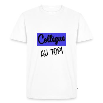 COLLEGUE - T-shirt Premium bio Homme - blanc - Devant - Nico (187cm)