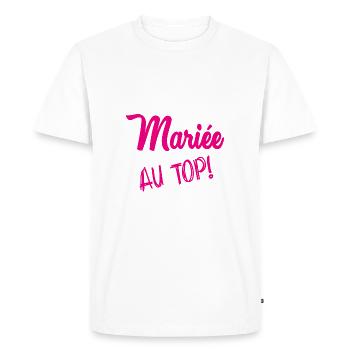 MARIEE. FUTURE MARIEE. EVJF. TEAM MARIEE - T-shirt Premium bio Homme - blanc - Devant - Nico (187cm)