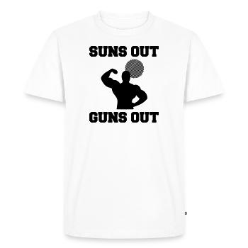 Bras, le soleil est là. - T-shirt Premium bio Homme - blanc - Devant - Nico (187cm)