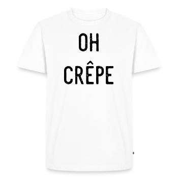 Oh crêpe crêpe crêpes blague - T-shirt Premium bio Homme - blanc - Devant - Nico (187cm)