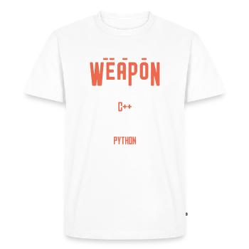Programmeur développeur - Choose Your Weapon - T-shirt Premium bio Homme - blanc - Devant - Nico (187cm)
