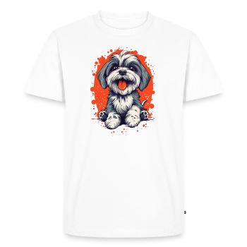 Havanese puppy funny dog dogs - Men's Premium Organic T-Shirt - white - Front - Nico (187cm)