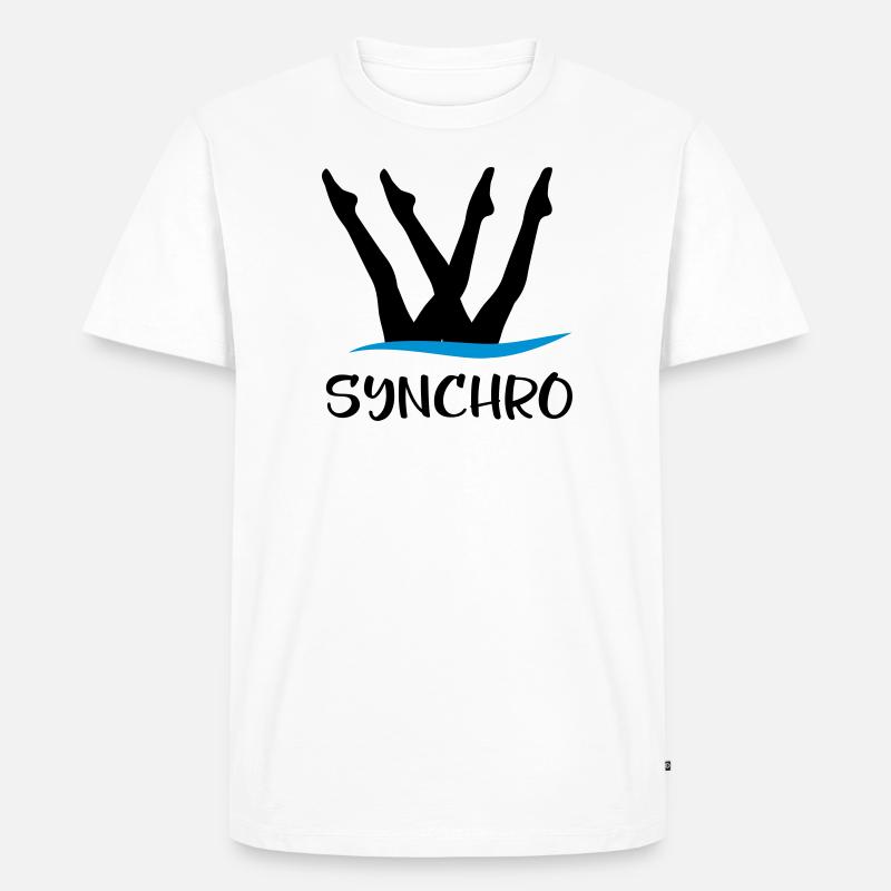 Synchronschwimmen - Männer Premium Bio T-Shirt - Weiß