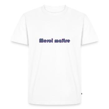 MASTER. THANK YOU. THANK YOU MASTER. MASTER. MASTER GIFT - Men's Premium Organic T-Shirt - white - Front - Nico (187cm)