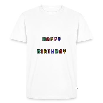 HAPPY BIRTHDAY - T-shirt Premium bio Homme - blanc - Devant - Nico (187cm)