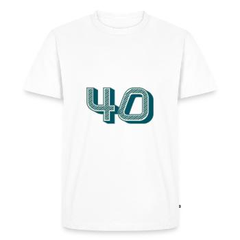 40. 40 YEARS. 40th ANNIVERSARY. 40 YEARS ANNIVERSARY. - Men's Premium Organic T-Shirt - white - Front - Nico (187cm)