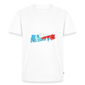 Fast grandpa on the bike - Men's Premium Organic T-Shirt - white - Front - Nico (187cm)