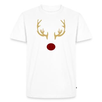 Renne aux bois d'or - T-shirt Premium bio Homme - blanc - Devant - Nico (187cm)