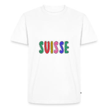 SUISSE. PAYS. GENEVE - T-shirt Premium bio Homme - blanc - Devant - Nico (187cm)