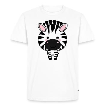 Mignon Kawaii Zebra - Adorable Animal Design - T-shirt Premium bio Homme - blanc - Devant - Nico (187cm)