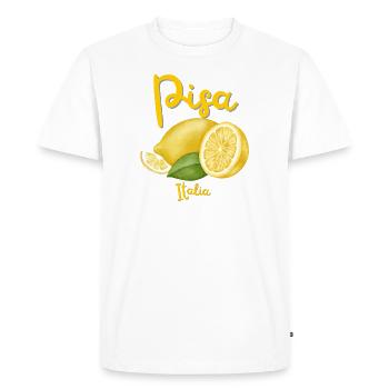 Pise - Italie - Souvenirs - Vacances - Tour penchée - T-shirt Premium bio Homme - blanc - Devant - Nico (187cm)