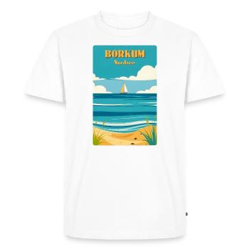 Borkum - T-shirt Premium bio Homme - blanc - Devant - Nico (187cm)