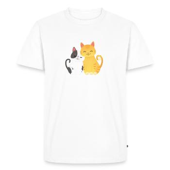 Mein Offizielles Schlafshirt - Katze - Männer Premium Bio T-Shirt - Weiß - Vorne - Nico (187cm)